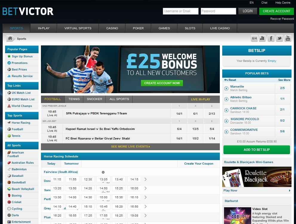 BetVictor Bookmaker Minimum Deposit Betting